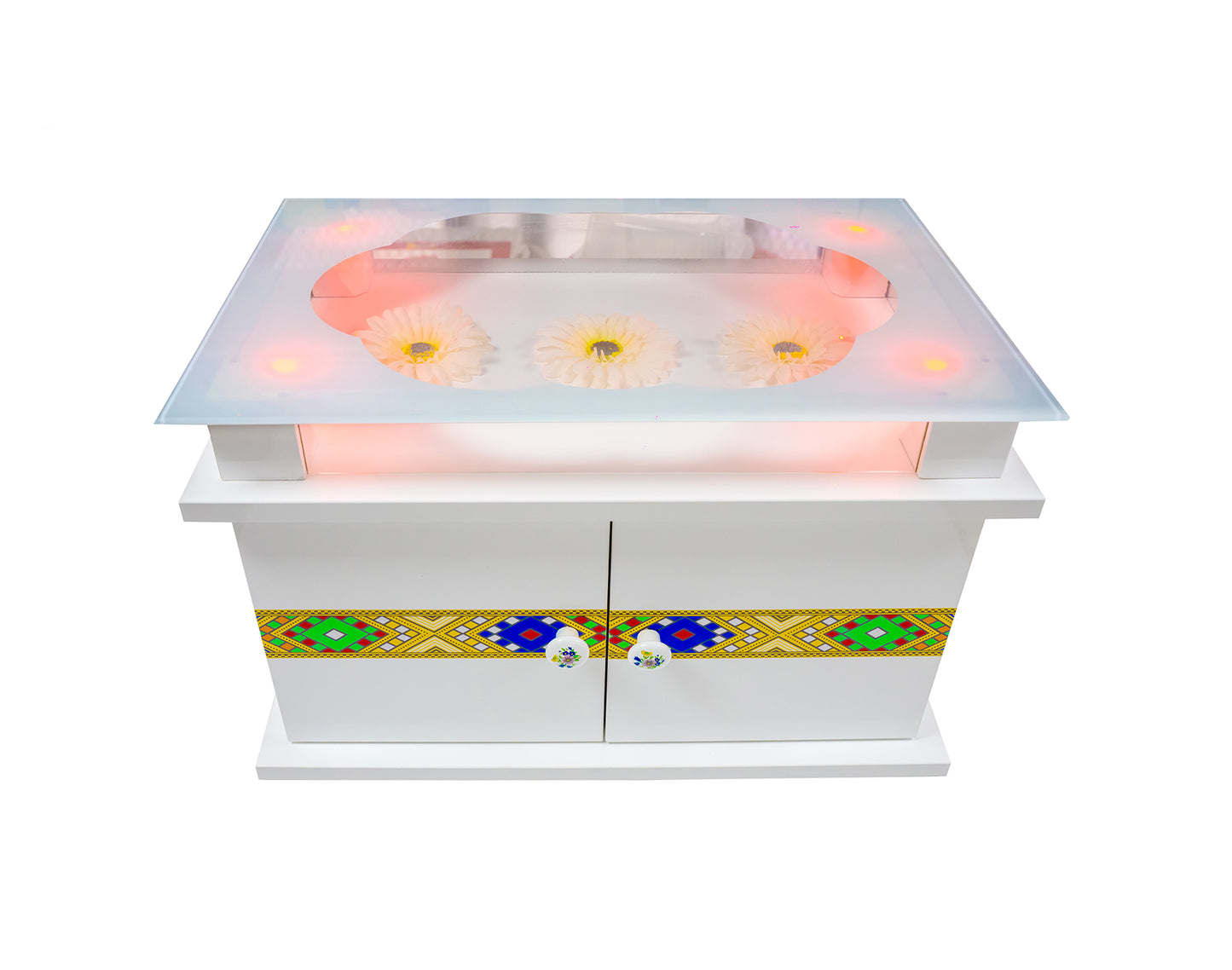 Traditional Ediyat Coffee Table Set / With LED light