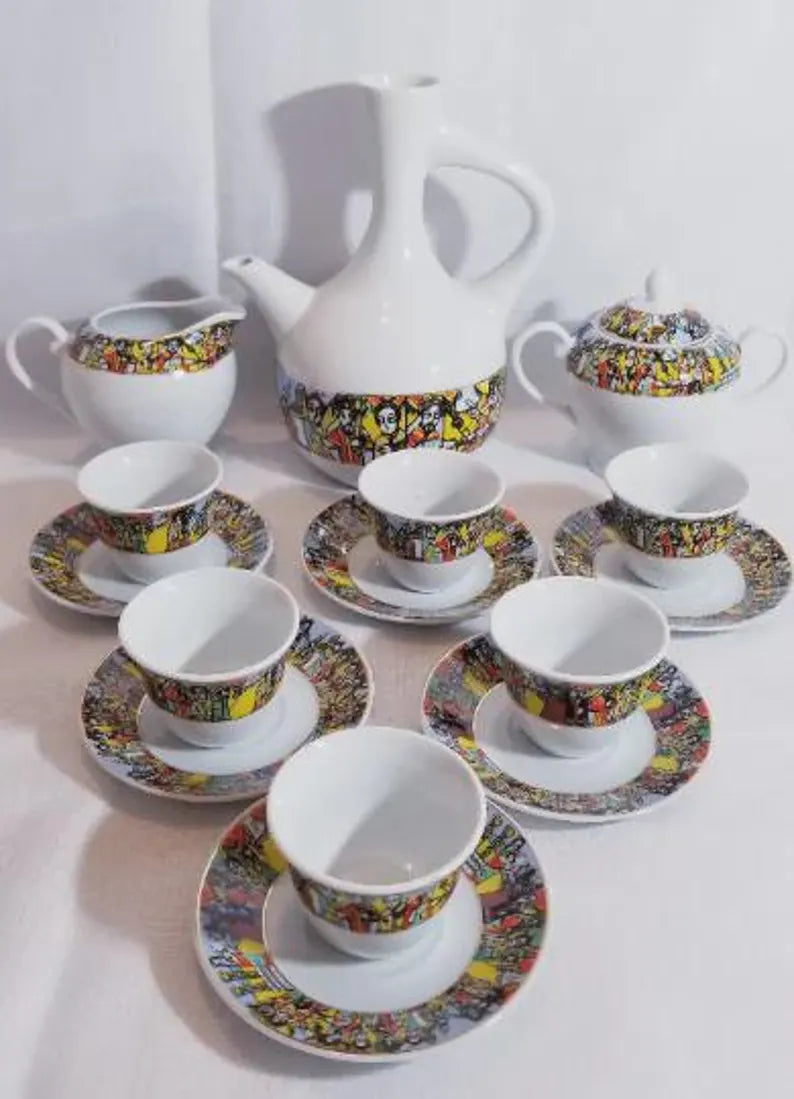 Traditional Coffee Set 17 pieces Sebab / Sebub (ሰባብ)