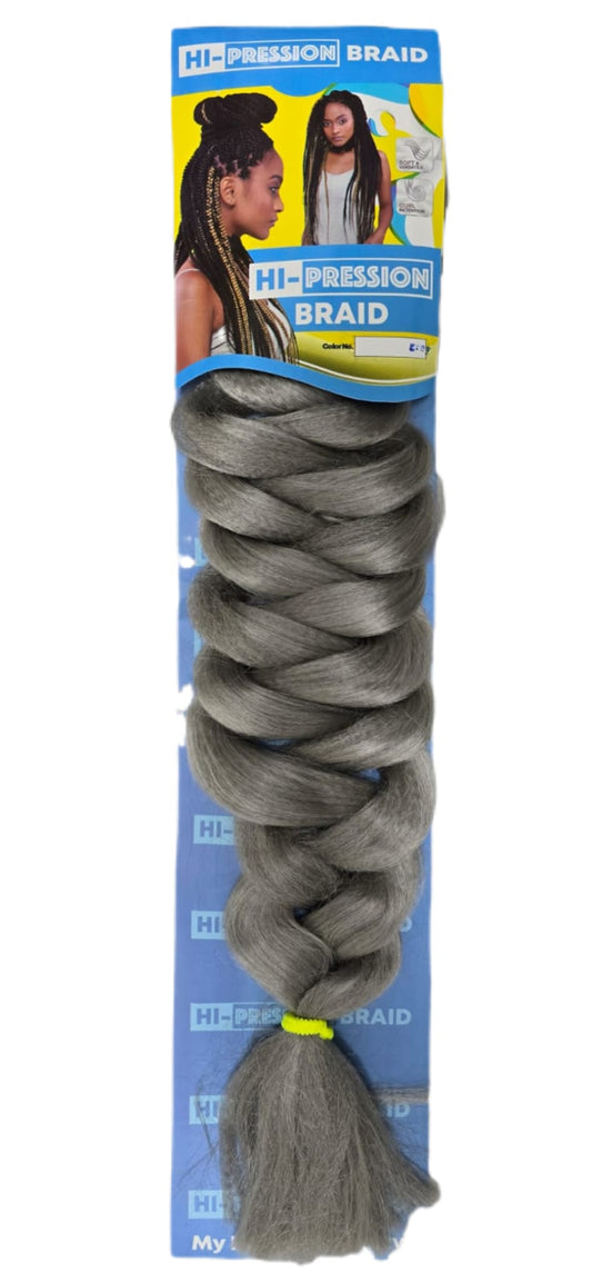 Hi-Pression Braid color Grey , curl retention, soft and versatile